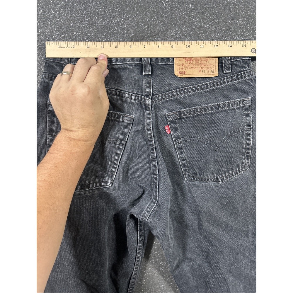 Vintage Levis Jeans Mens 31x30 (Fits 29x29) Faded Black 505 Red Tab Canada 1990s - Picture 10 of 15